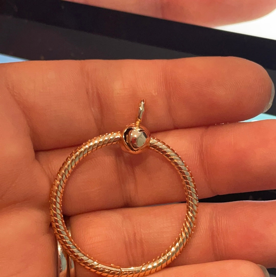 Genuine Pandora Rose Gold Medium/ Small O Pendant BN