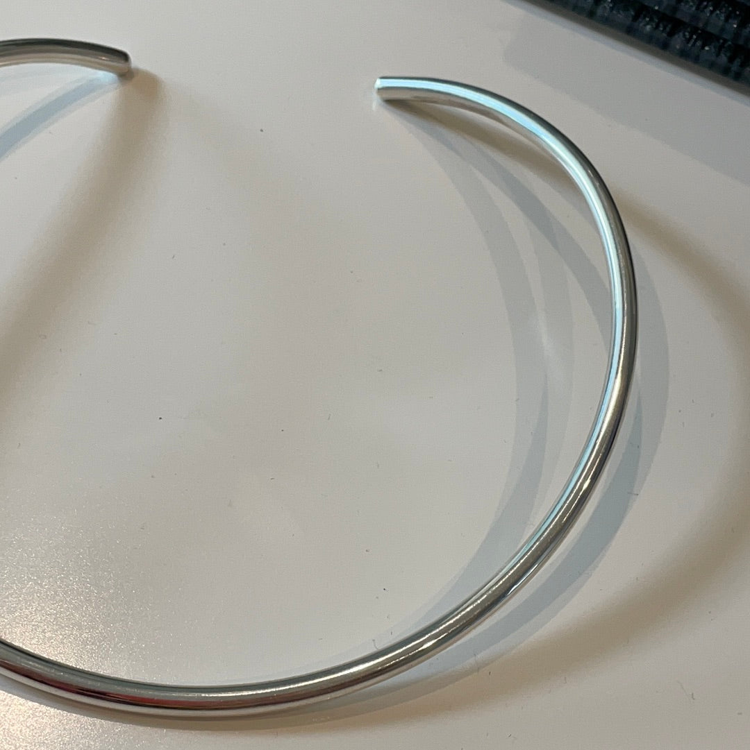 Sterling Silver Hoop Choker Necklace Open Ended 43cm approx