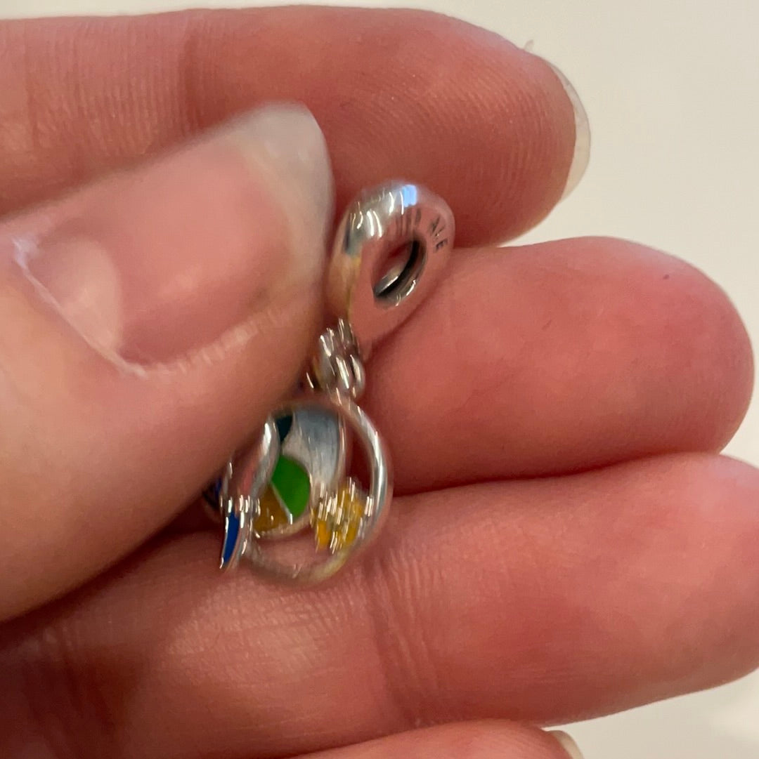 Genuine Pandora I Love Brazil Parrot Paradise Enamel Dangle Disney