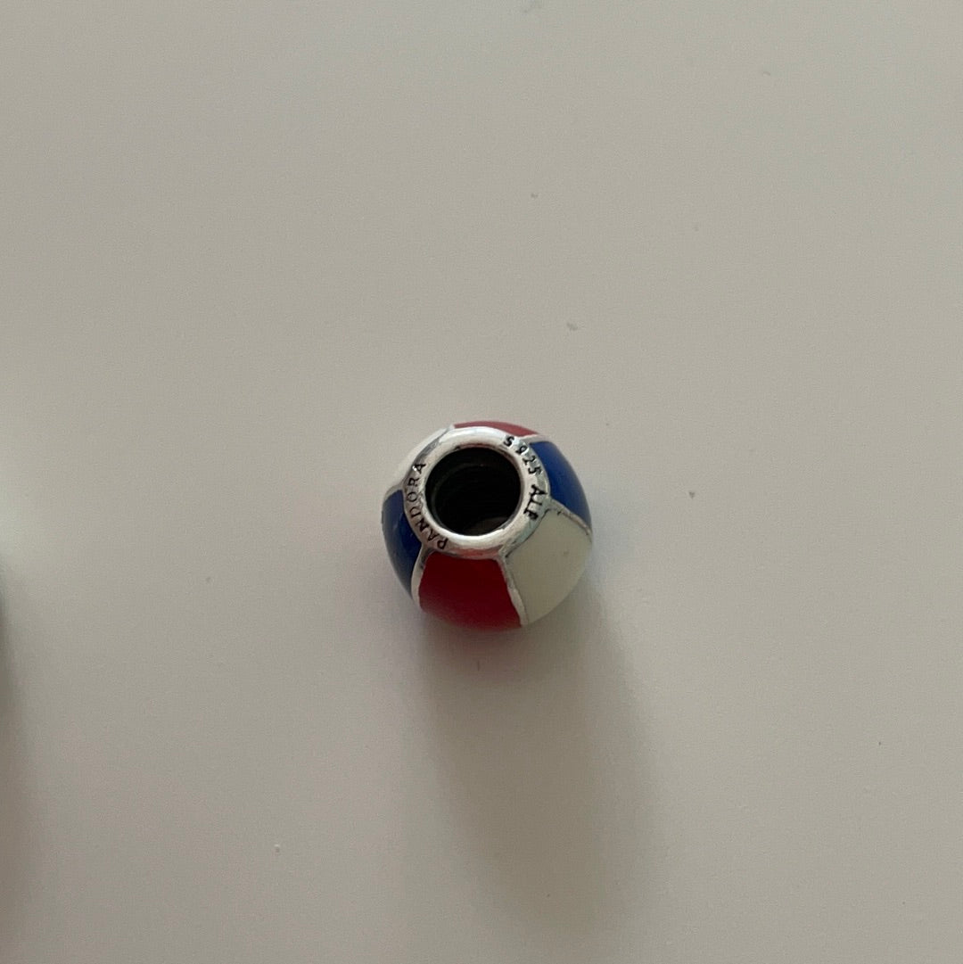 Genuine Pandora Red, White and Blue Beach Ball Colour Charm