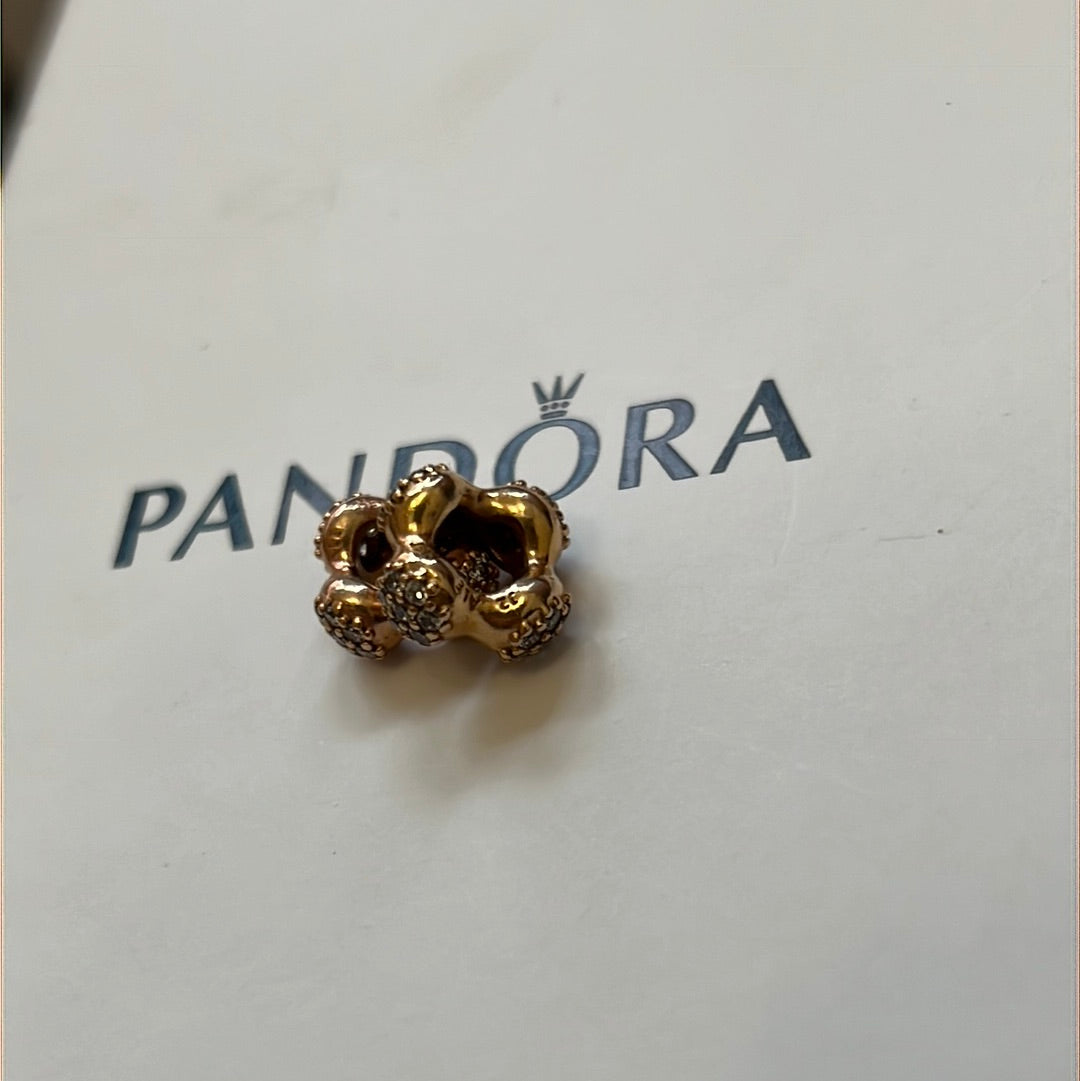 Genuine Pandora Pave Rose Gold Love Pod Spacers x2