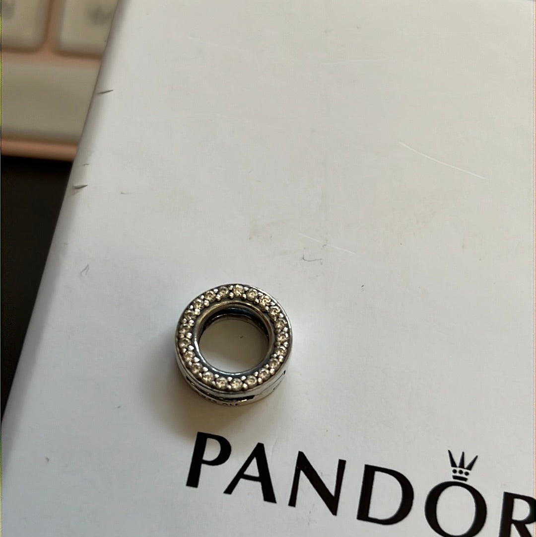 Genuine Pandora Reflexions Pave Open Circle Clip Charm