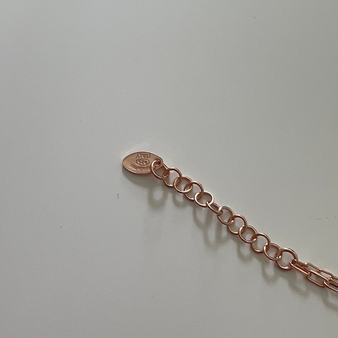 Brand New Rose Gold Hearts Double Strand Adjustable Bracelet