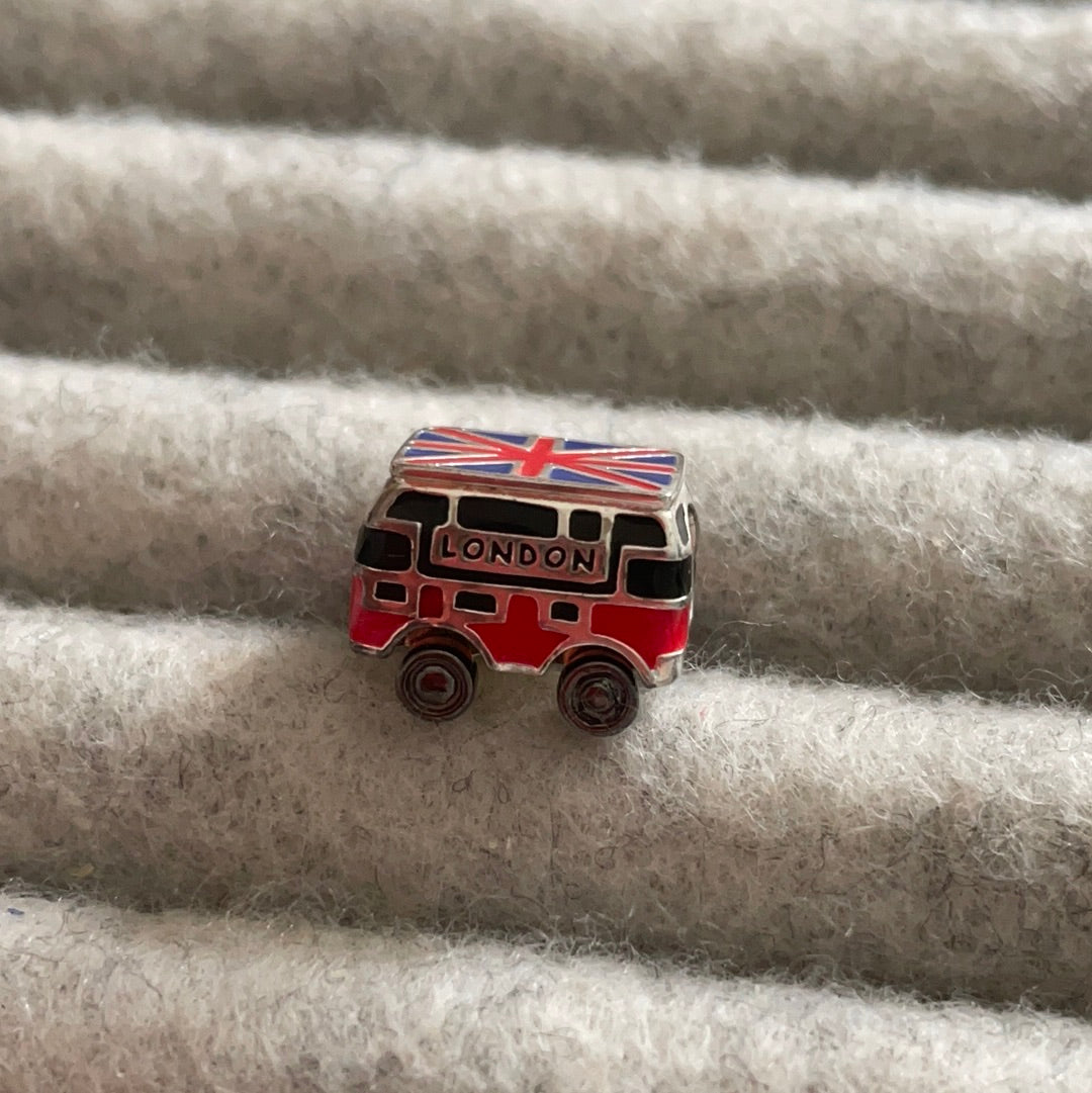 Genuine Chamilia London Bus Charm Transport Charm Travel with Working Wheels