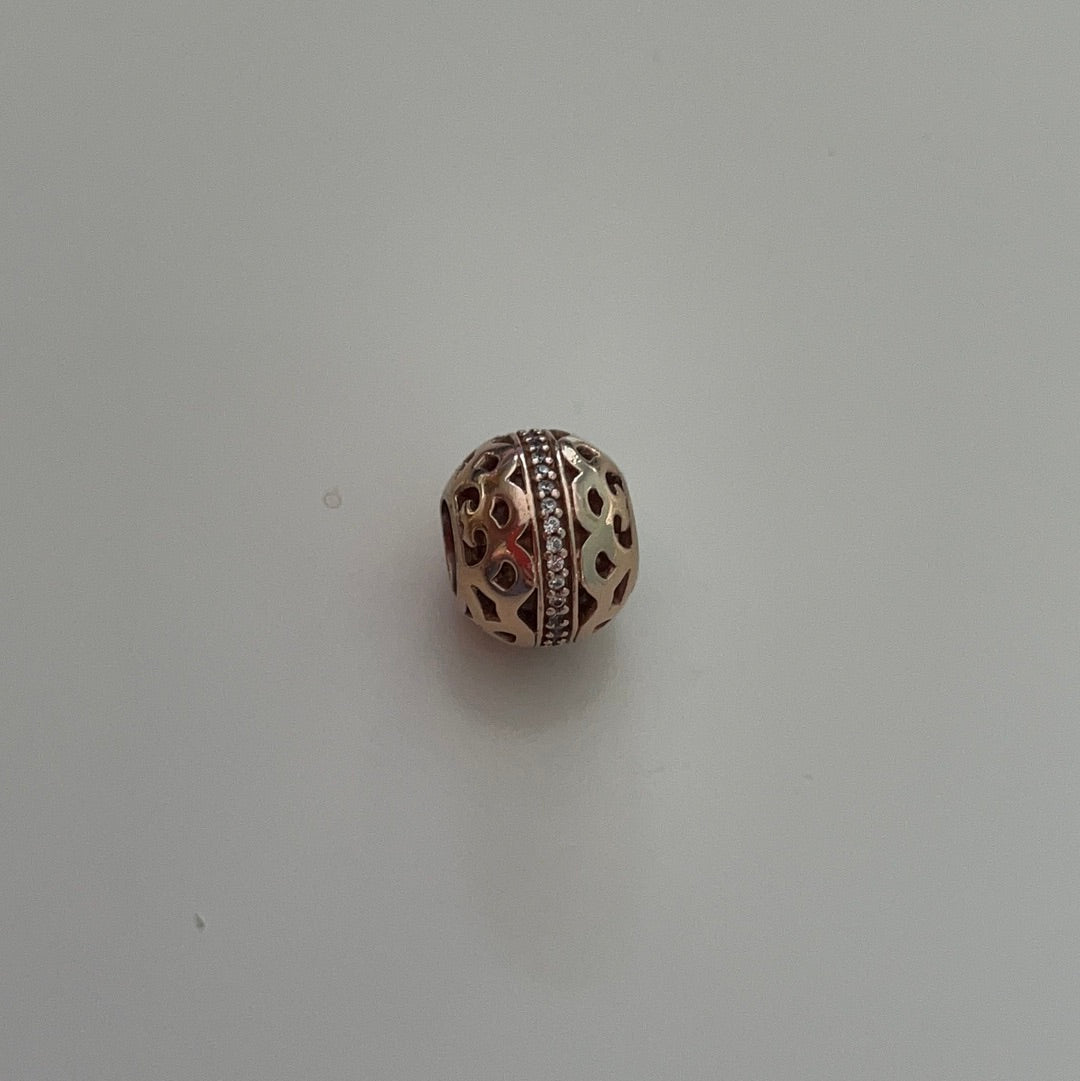 Genuine Pandora Rose Gold Essence Openwork Swirl Charm