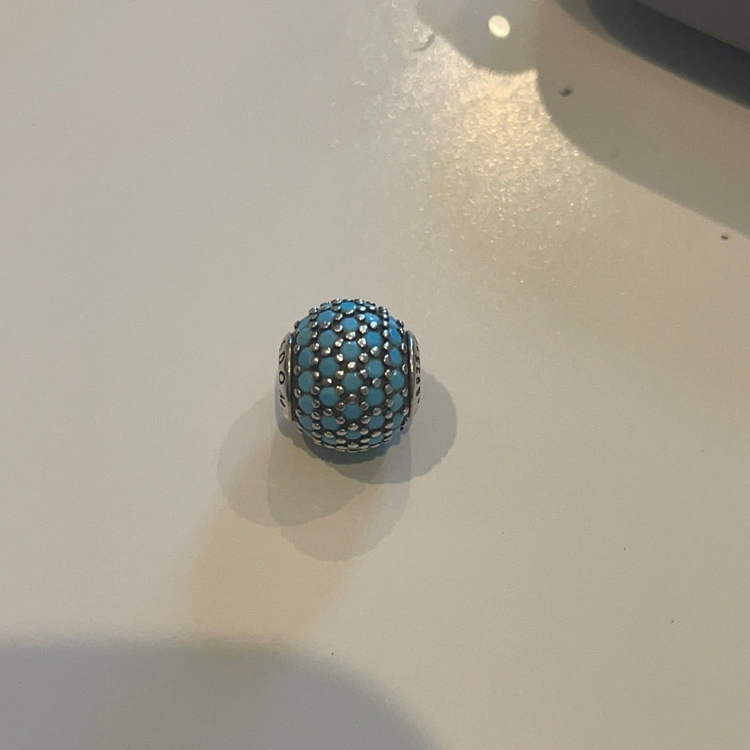 Genuine Pandora Essence Teal Stone Dotted Charm Wisdom