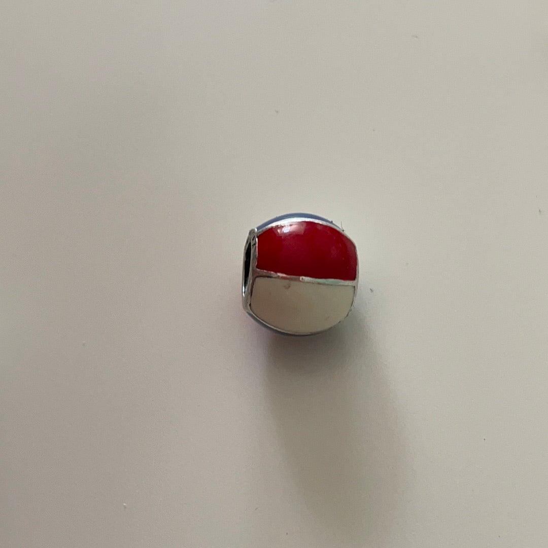 Genuine Pandora Red, White and Blue Beach Ball Colour Charm