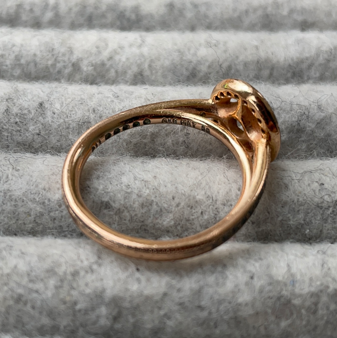 Genuine Pandora Rose Gold Statement Pave Vintage Allure Ring Size 54 Preloved Pandora Boutique