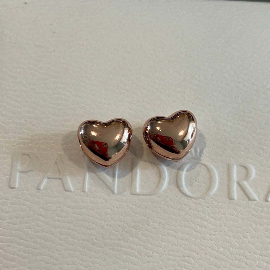 Brand New Pair Of Rose Gold Heart Clips