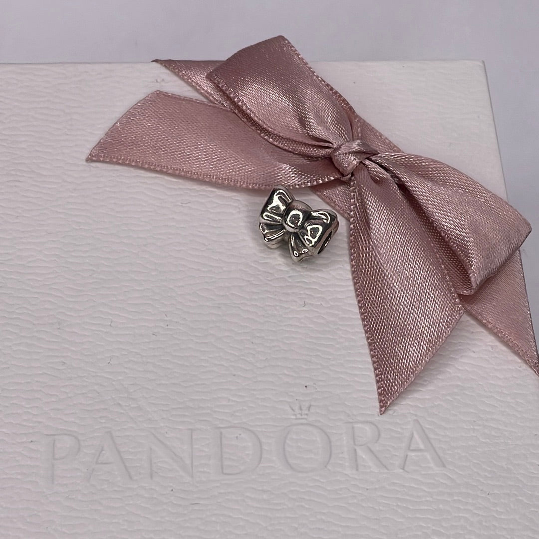 Genuine Pandora Large Bow Silver Charm