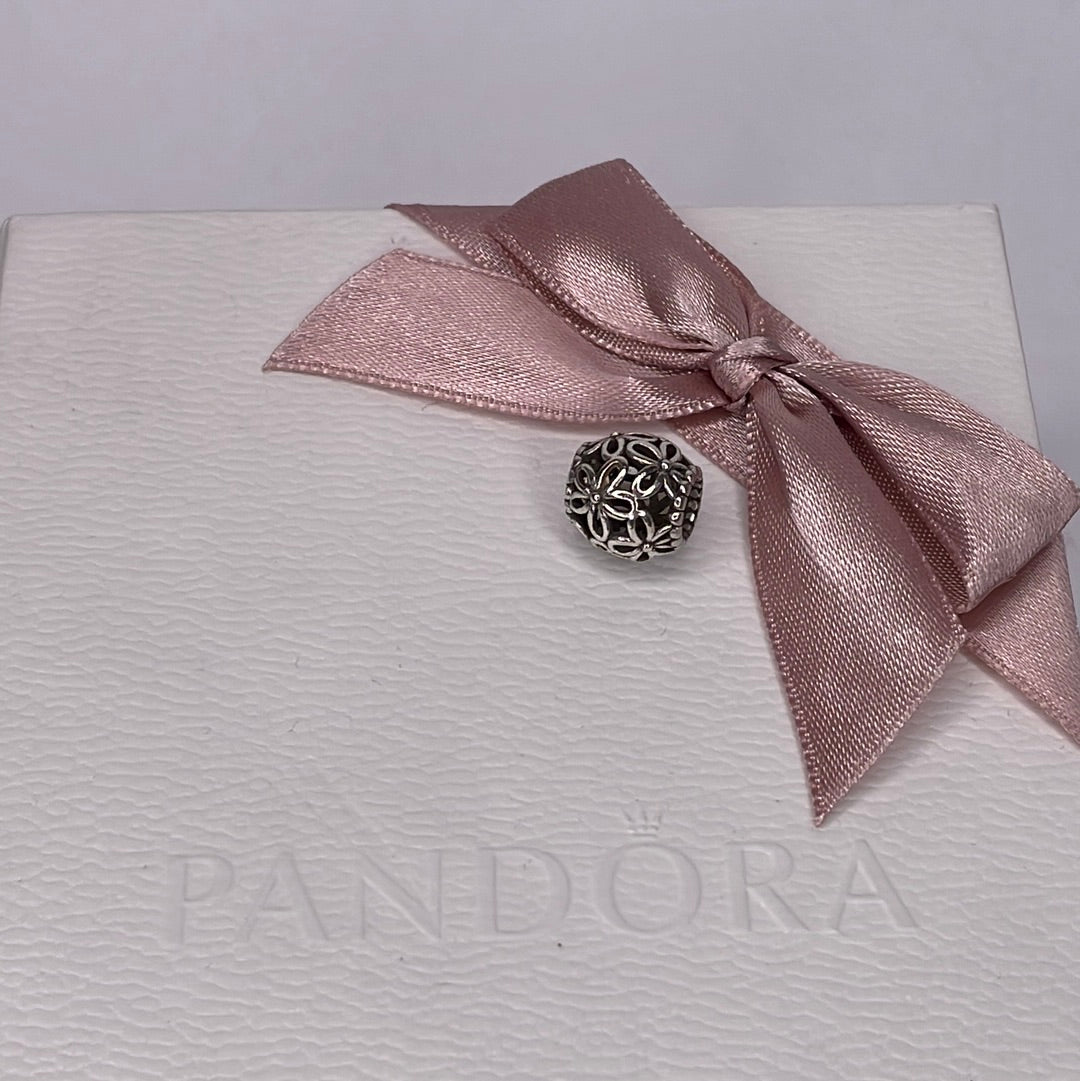 Genuine Pandora Openwork Flower Daisy Ball Charm