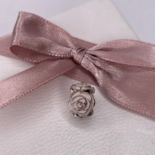 Genuine Pandora Rose Enamel Heavy Retired Charm