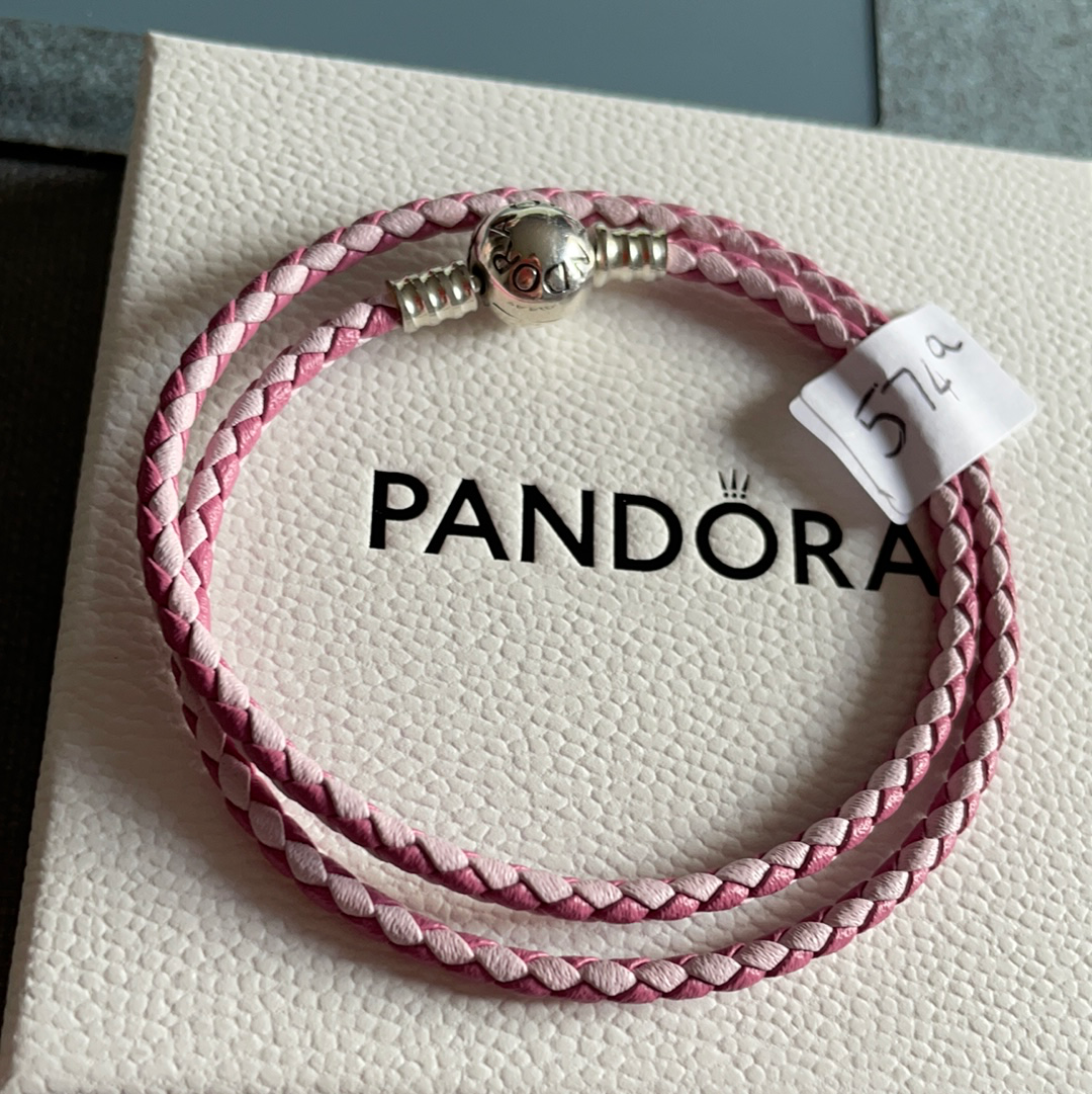 Pandora pink 2025 woven bracelet