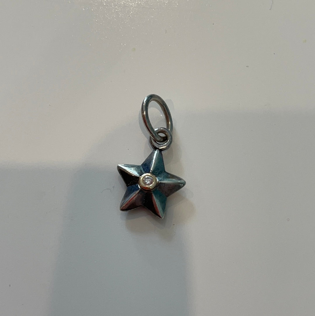 Genuine Pandora Stella Star Two Tone Hyper Rare Dangle Pendant Charm