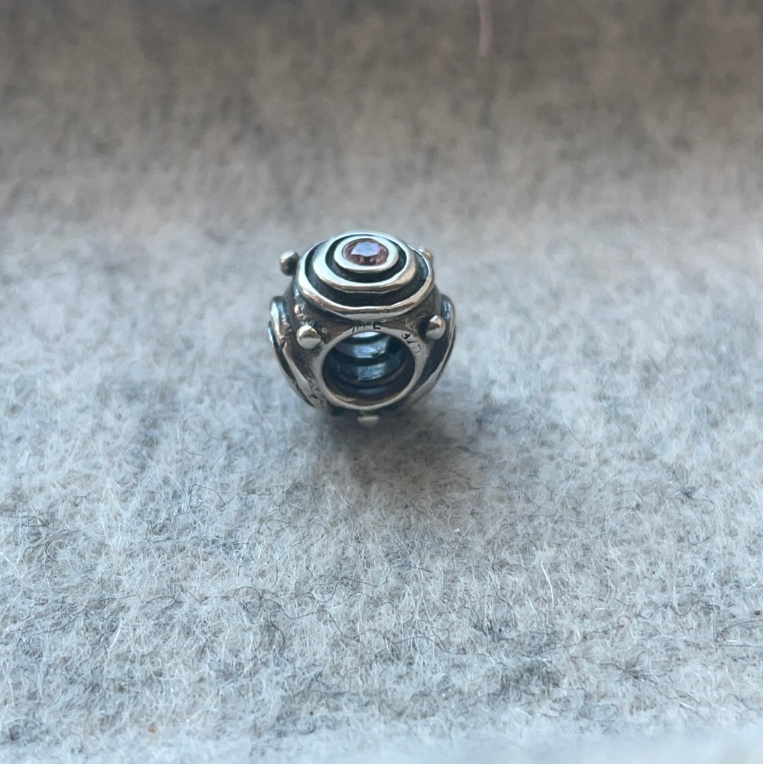 Genuine Pandora Charm With Clear Stone Stone Bullseye