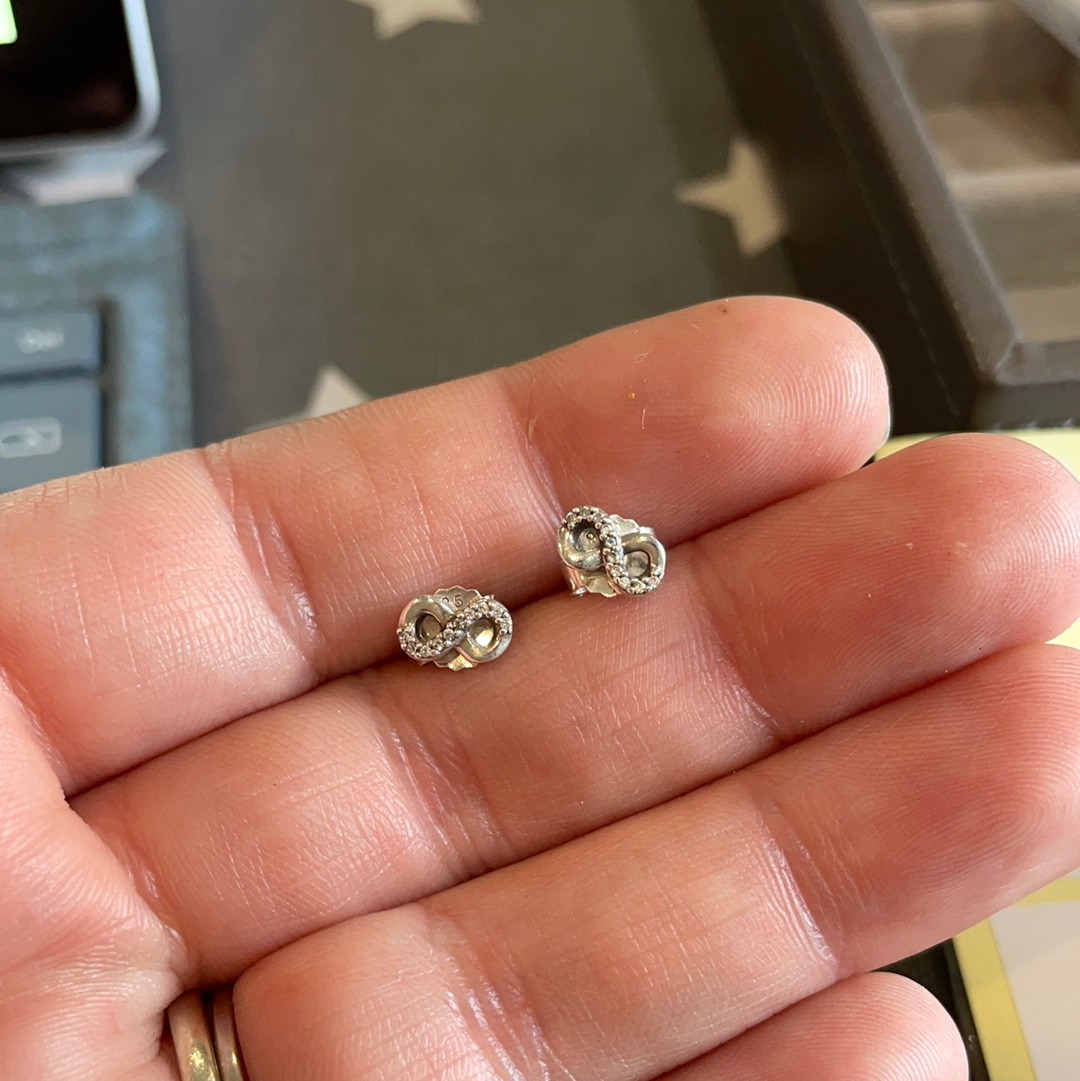 Genuine Pandora Infinity Pave Small Earrings