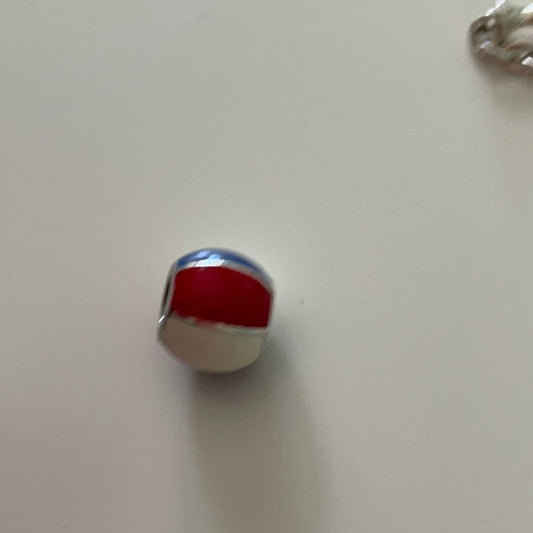 Genuine Pandora Red, White and Blue Beach Ball Colour Charm