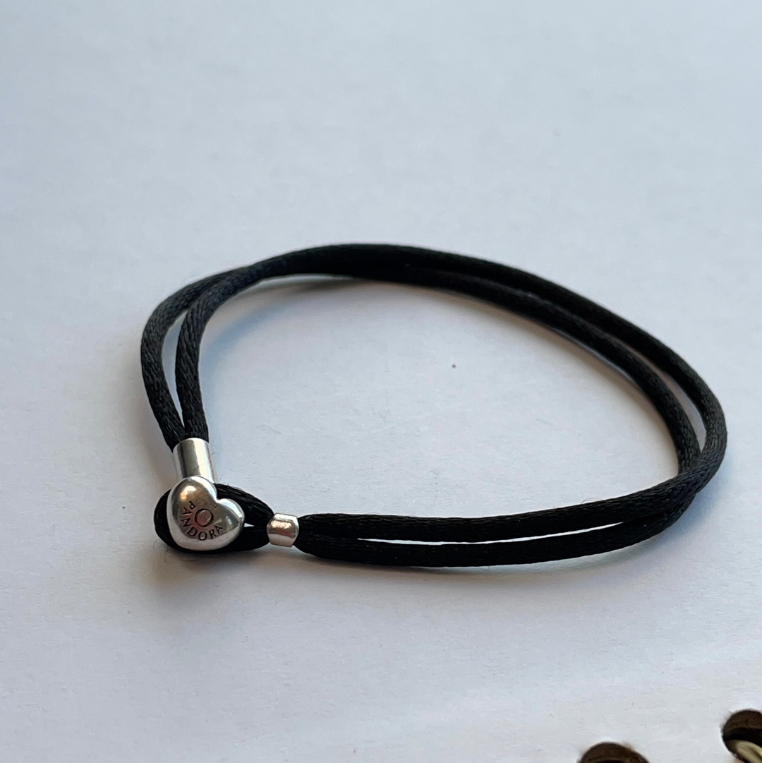 Genuine Pandora BLACK String Bracelet 18cm