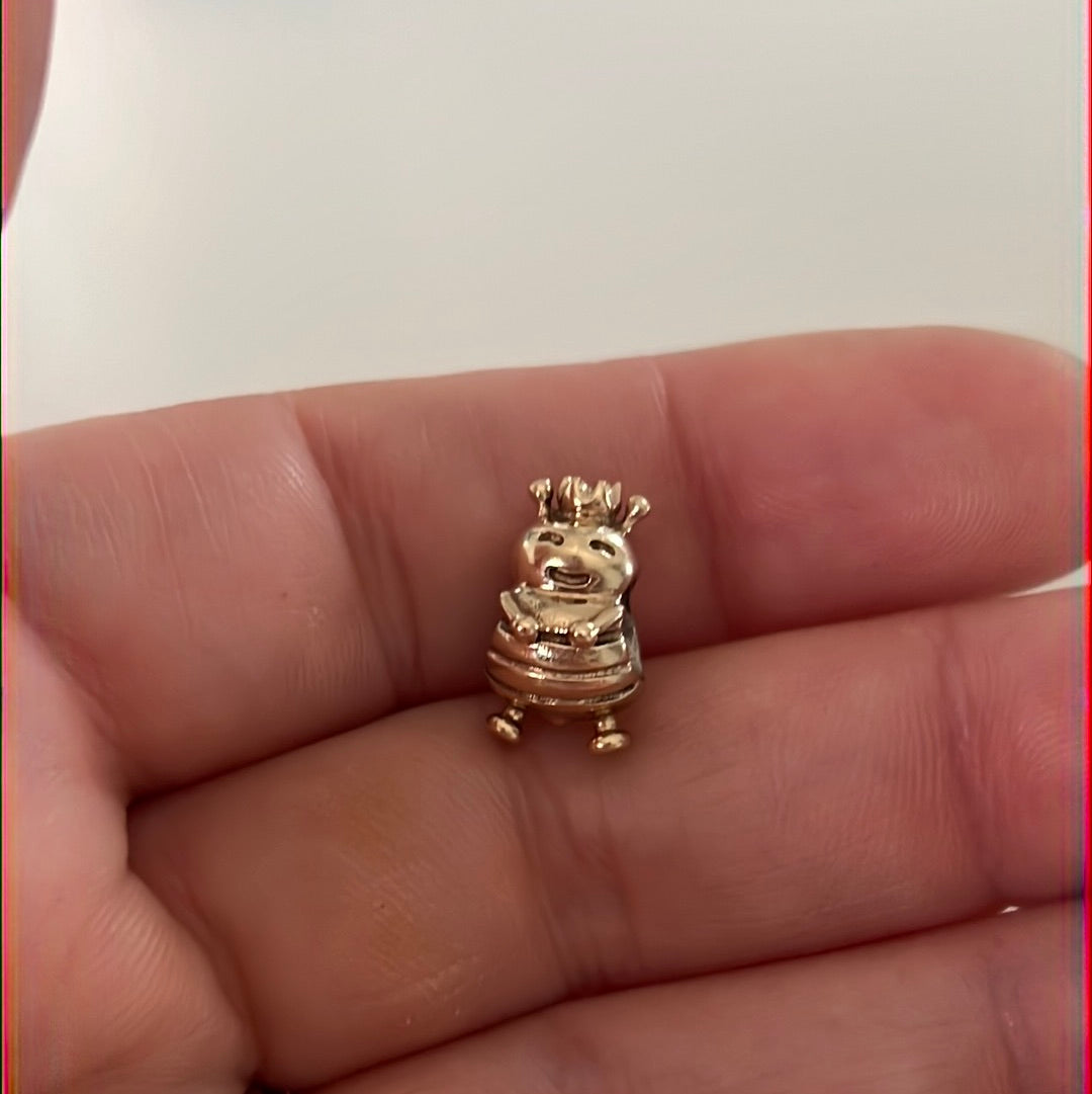 Genuine Pandora Solid Gold 14ct Queen Bee Rare Charm