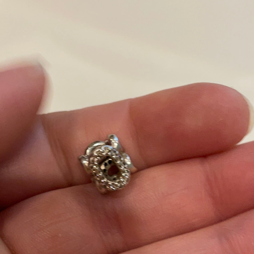 Genuine Pandora Pave O Charm Openwork Ball Clear