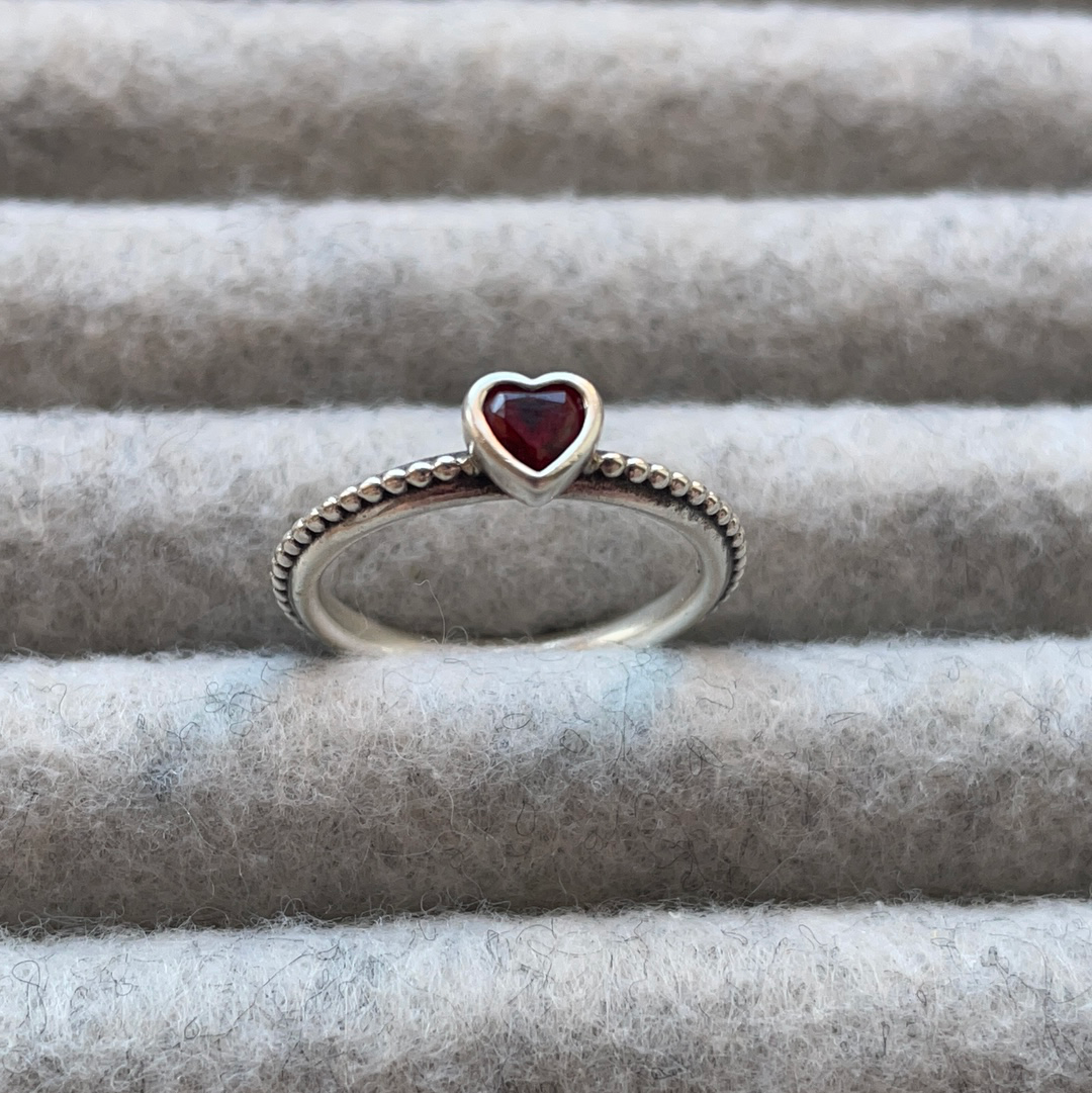 Genuine Red Heart CZ Ring Valentines Girlfriend Ring