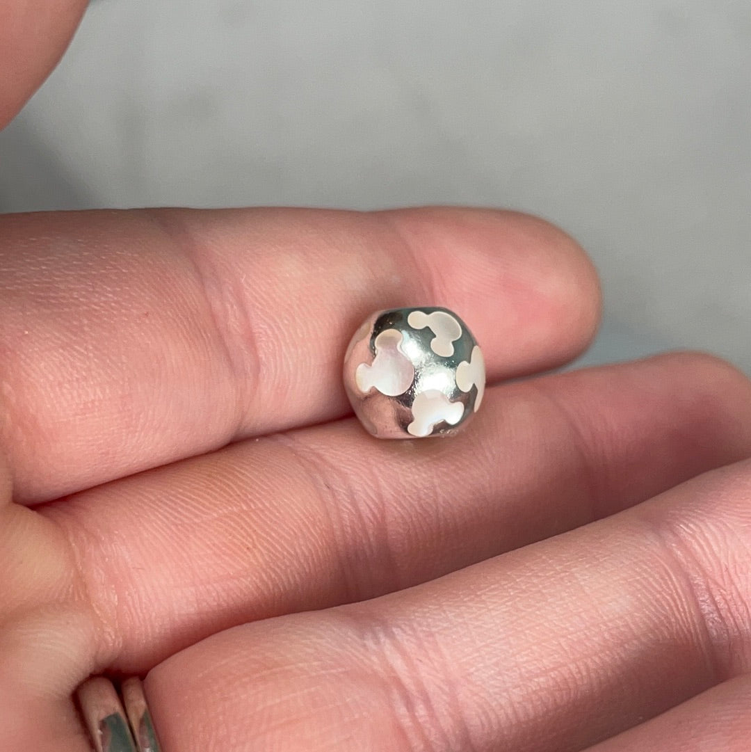 Genuine Pandora Disney Enamel Mickey Mouse Faces Pearl Charm