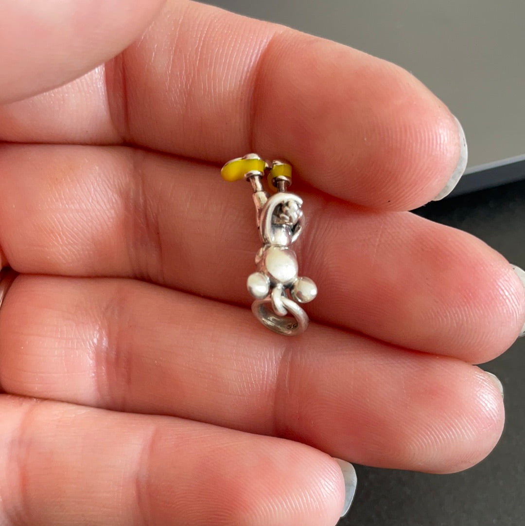 Genuine Pandora Disney Mickey Mouse Yellow Enamel Feet Dangle Pendant Charm