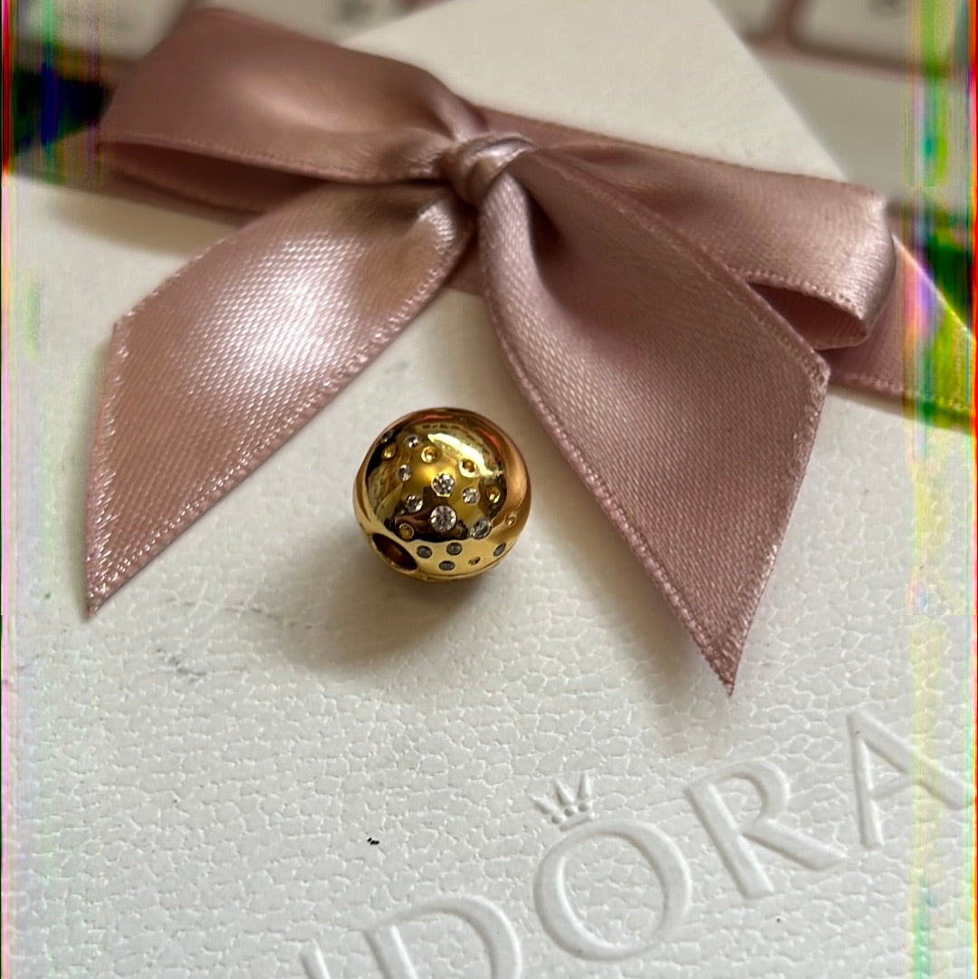 Genuine Pandora Shine Gold Pave Scattered Sparkle Star Clip