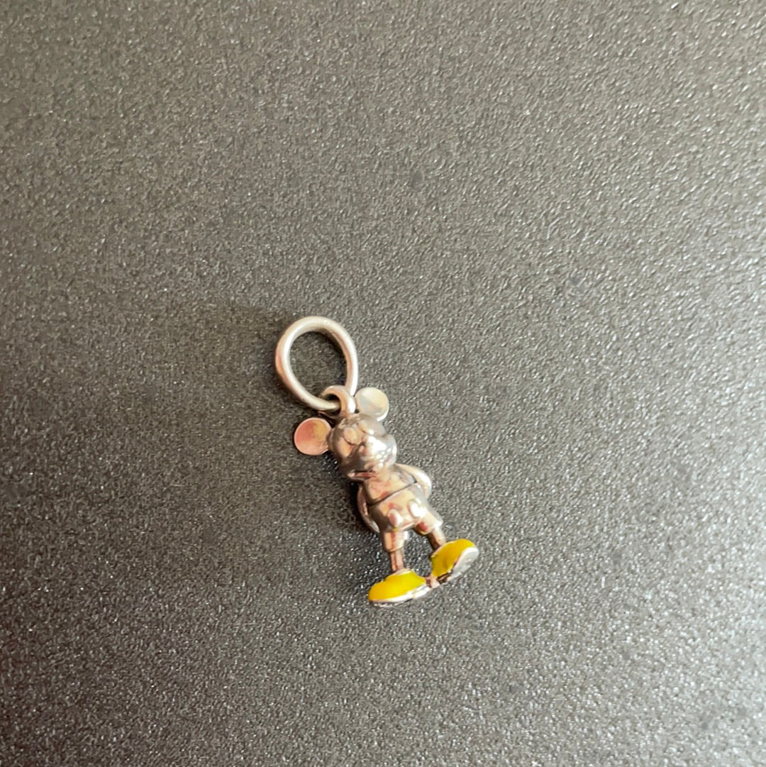 Genuine Pandora Disney Mickey Mouse Yellow Enamel Feet Dangle Pendant Charm