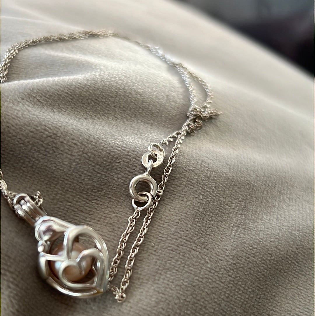 Sterling silver hot sale pearl cage