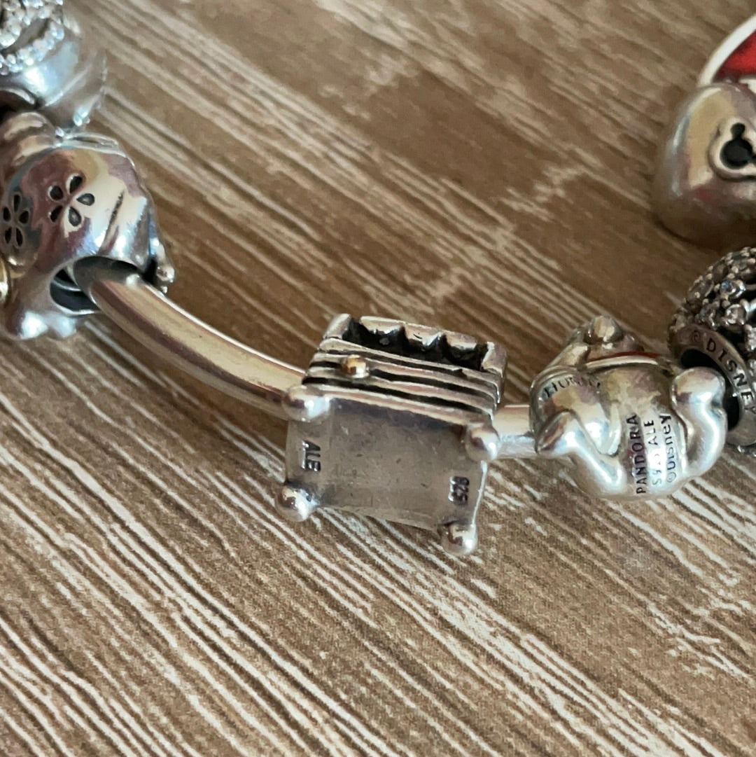 Genuine Pandora Two Tone Princess and the Pea RARE HTF Charm with 14K Gold Crown