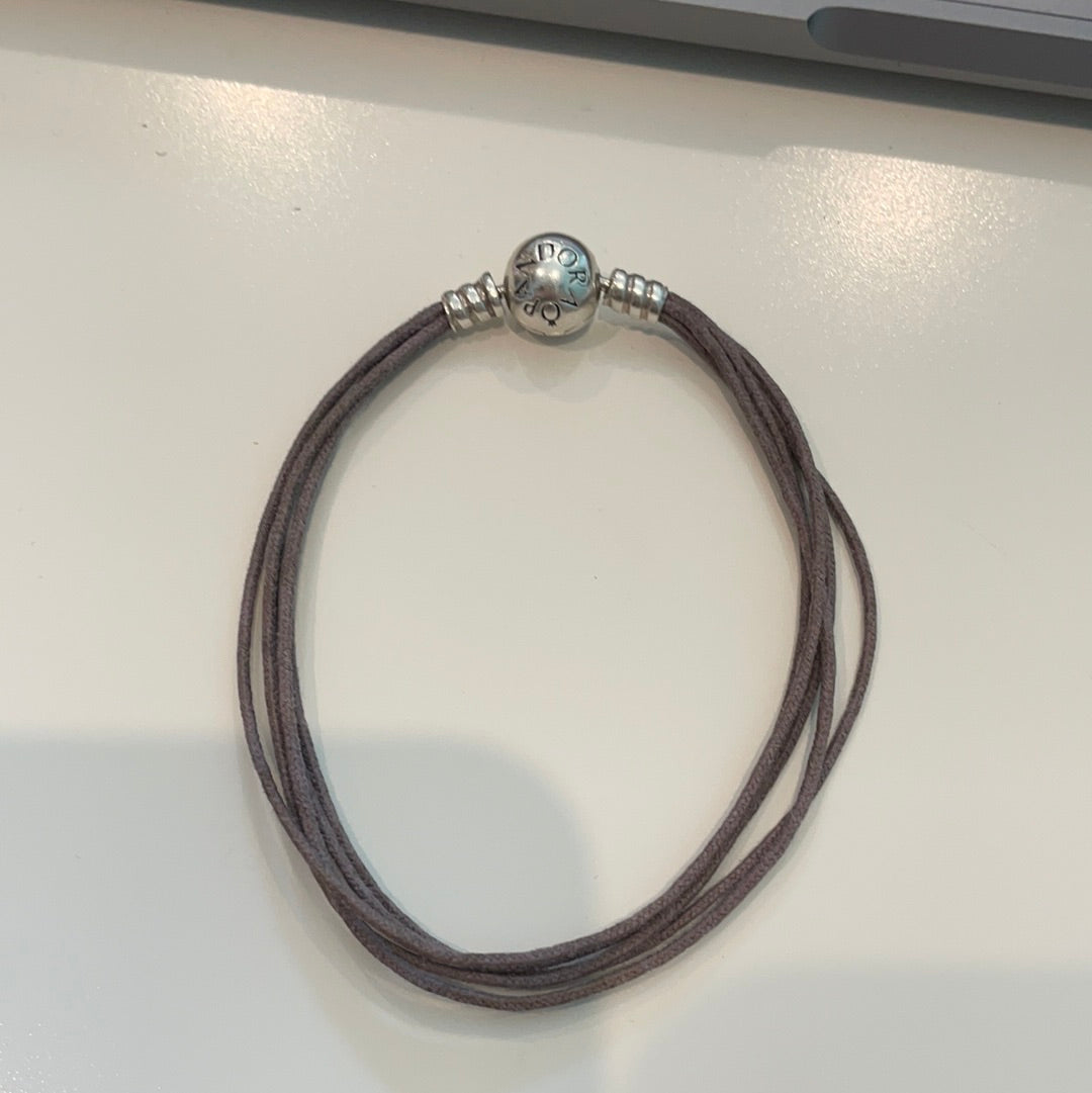 Genuine Pandora Grey String Bracelet 17cm