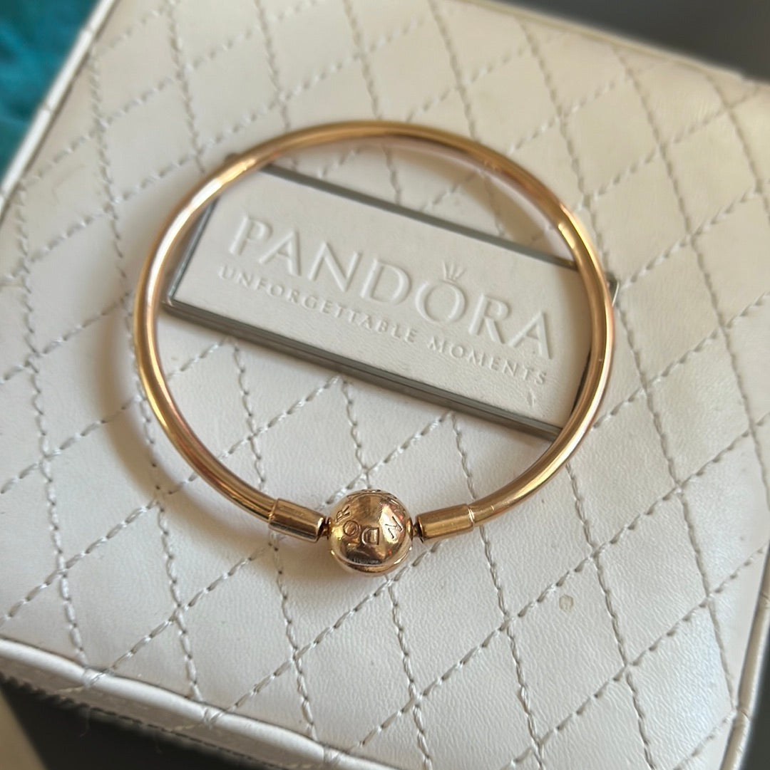 Genuine Pandora Rose Gold Bangle Small 19cm