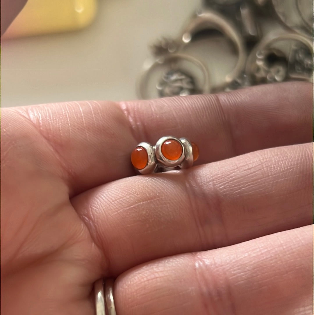 Genuine Pandora Orange Carnelian Rare HTF Spacer Cabochon