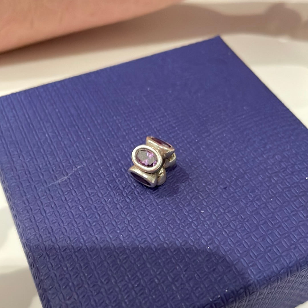 Genuine Pandora Oval Light Charm in Purple