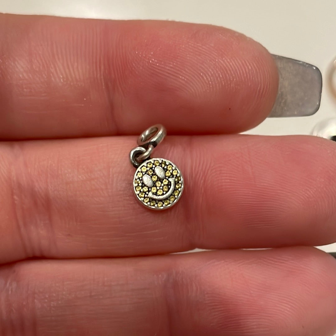 Genuine Pandora Me Yellow Pave Smiley Face Emoji Charm