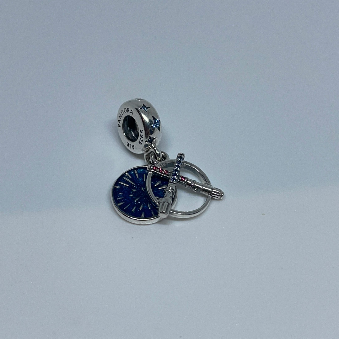 Genuine Pandora Brand New Light Sabre Fighting Blue Enamel May The Force Be With You