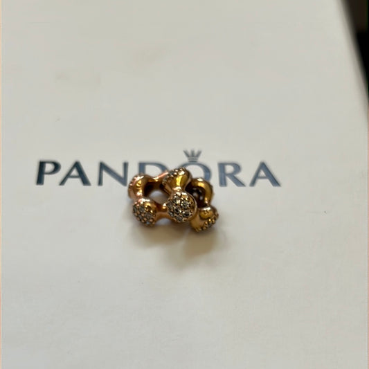 Genuine Pandora Pave Rose Gold Love Pod Spacers x2