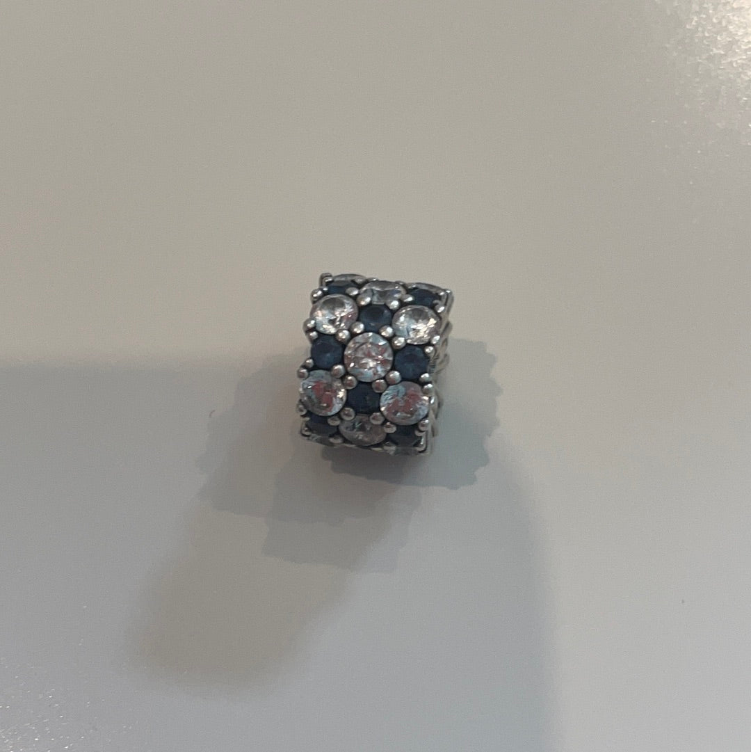 Genuine Pandora Pave Sparkle Charm Clear & Blue