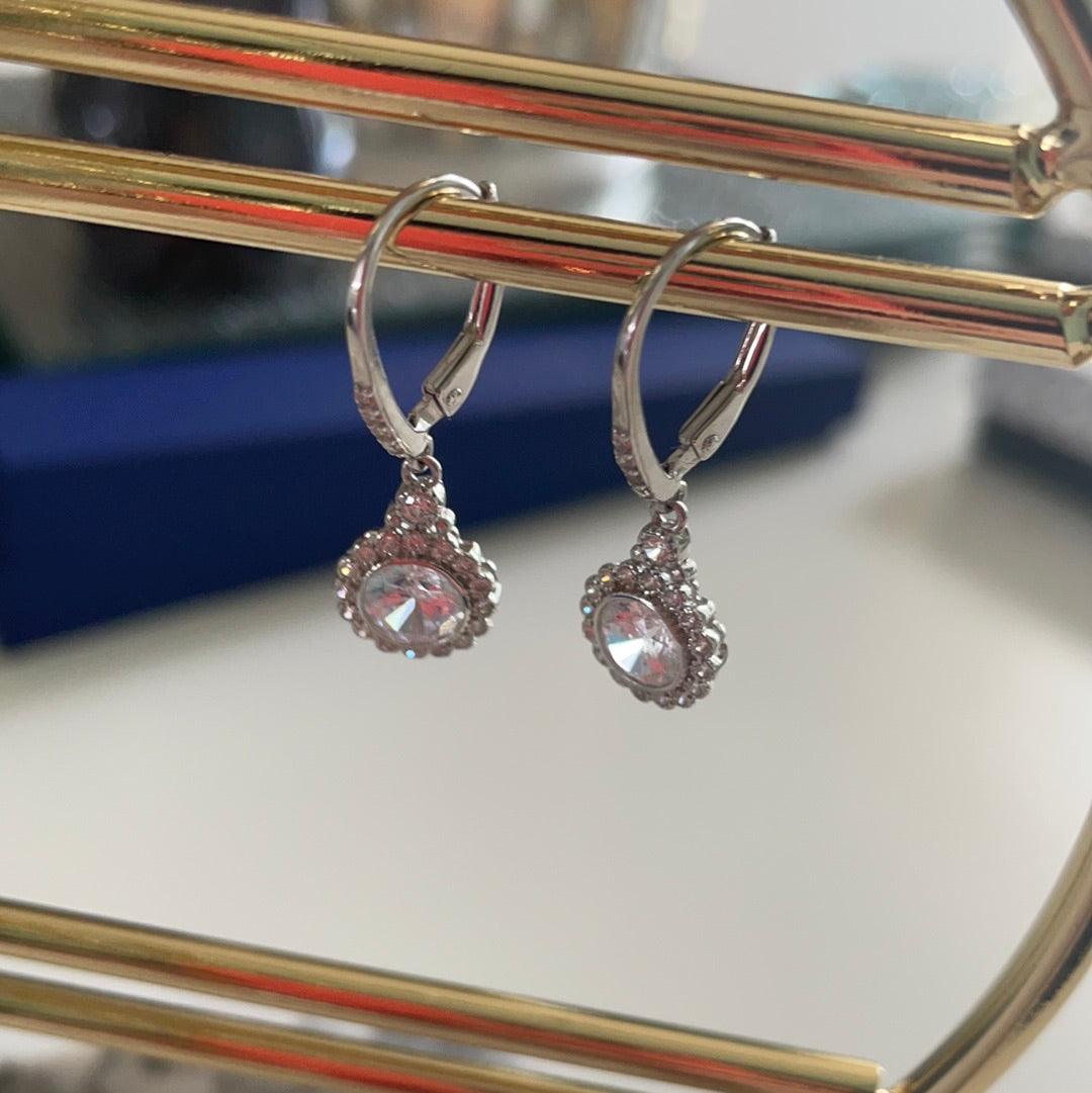 Brand New Large CZ Stone Dangle Pave Earrings