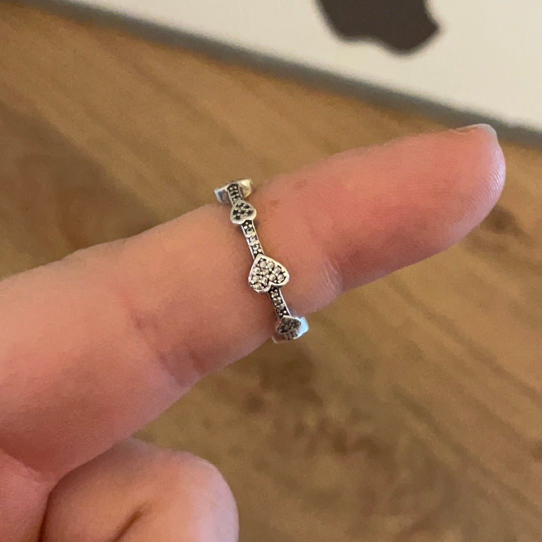 Genuine Pandora Pave Heart Ring Size 50