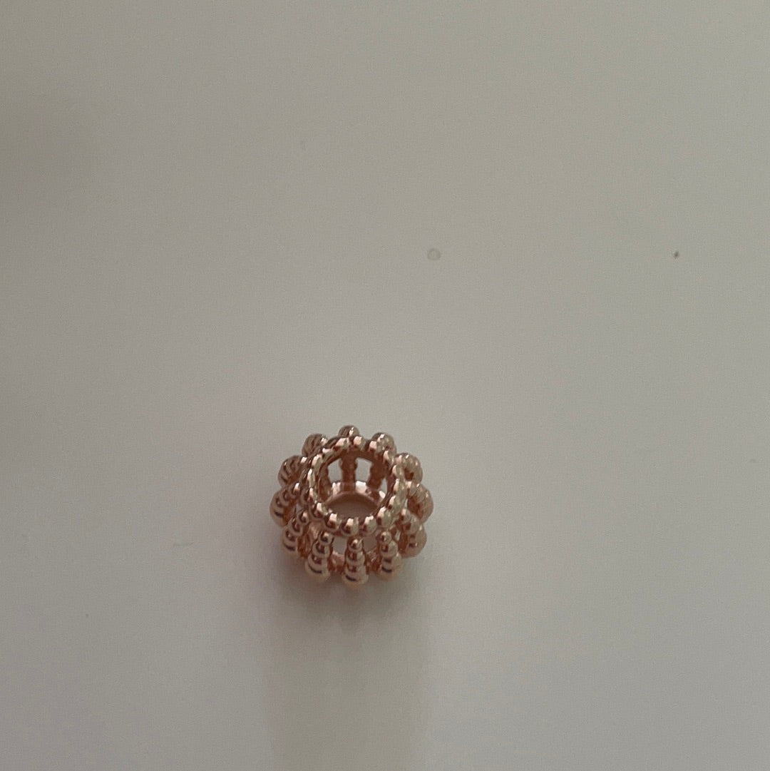 Genuine Pandora Rose Gold Open Work Beaded Line Ball