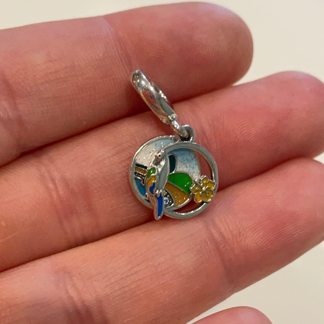 Genuine Pandora I Love Brazil Parrot Paradise Enamel Dangle Disney