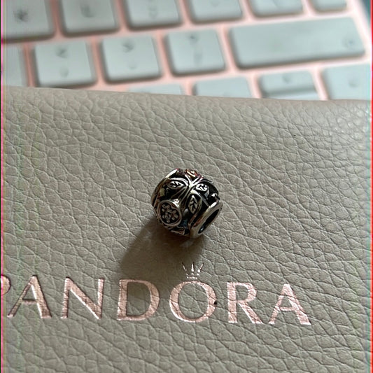 Genuine Pandora Two Tone Tumbling Leaves Family Tree Cz Pave RARE