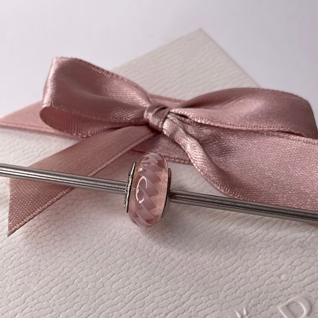 Genuine Pandora Pink Line Murano Glass Charm