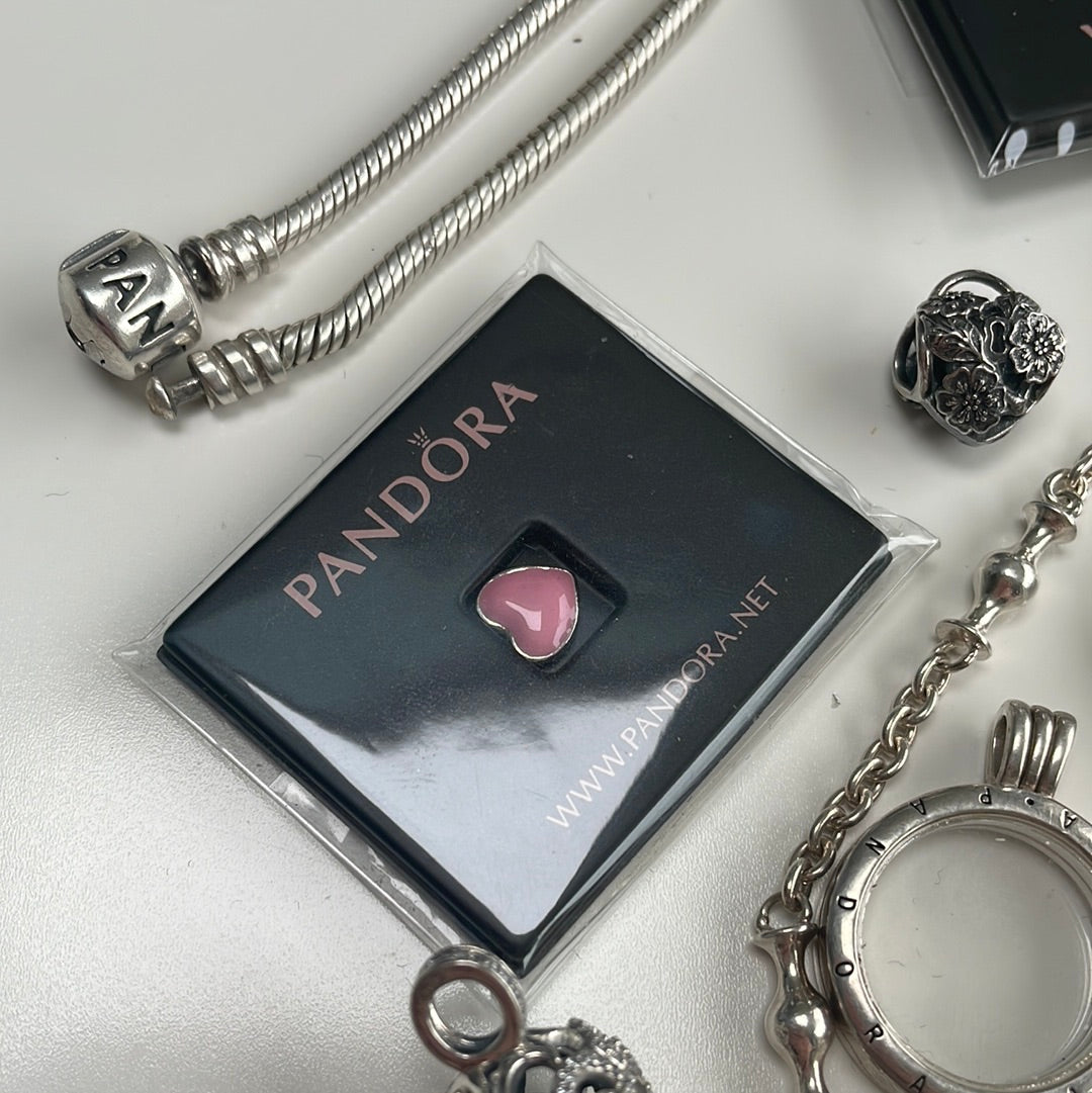 Genuine Pandora Floating Locket Petite Charm Pink Heart