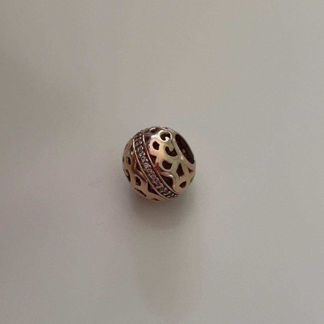 Genuine Pandora Rose Gold Essence Openwork Swirl Charm