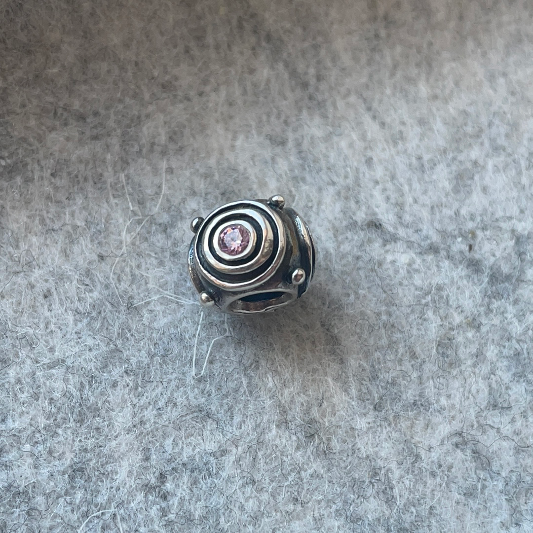 Genuine Pandora Charm With Clear Stone Stone Bullseye