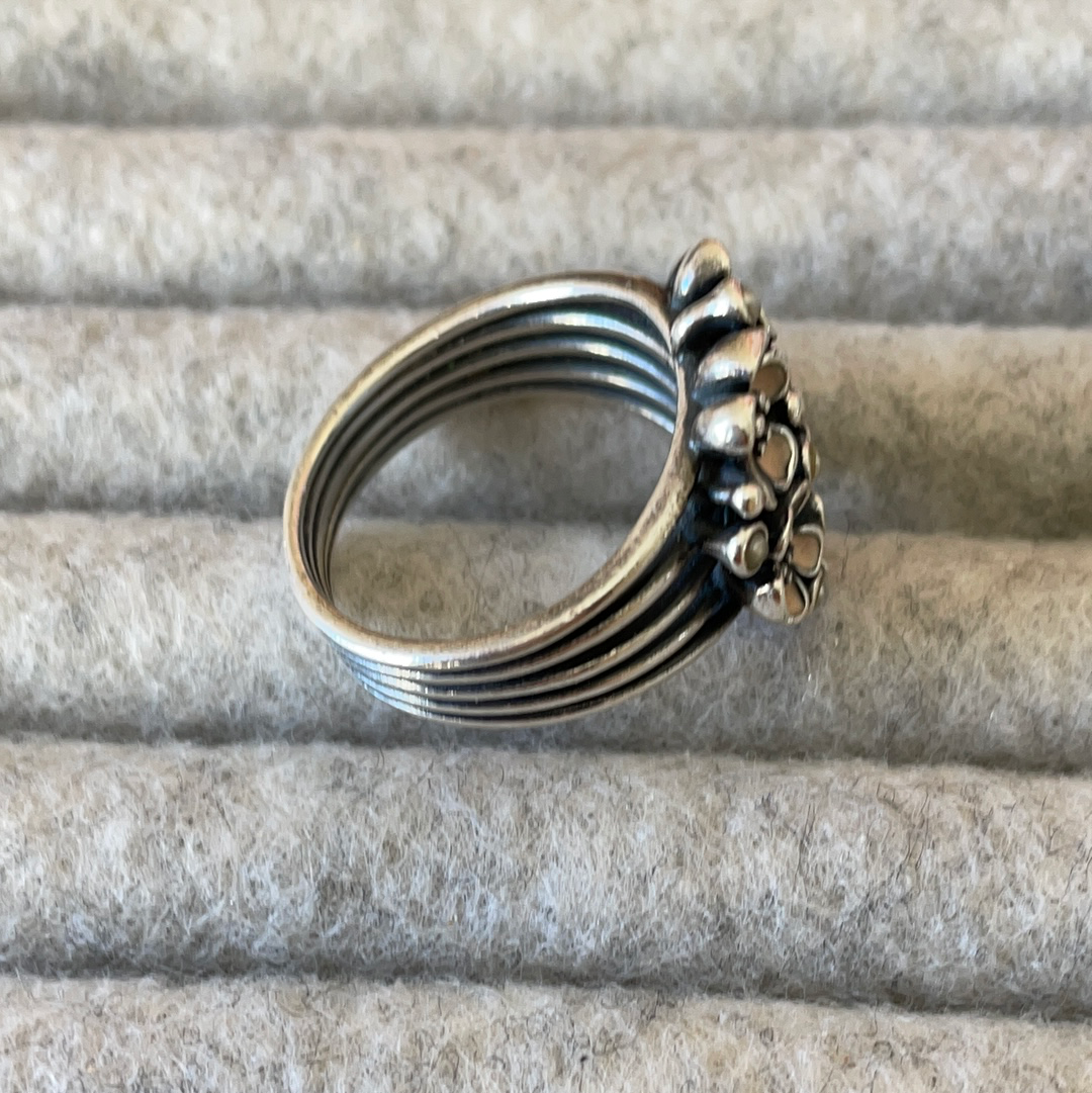 Genuine Pandora Cherry Blossom Ring With Pearls HTF RARE Size 56