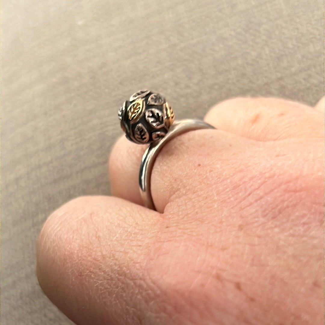 Pandora gold sale leaf ring